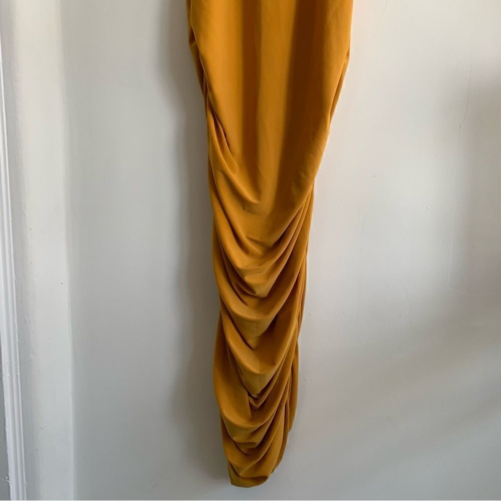 GOLD RUCHED MIDI DRESS - Picture 13 of 15